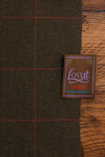 Rich Brown Lovat Tweed Liberty Lined Long Scarf by LoullyMakes