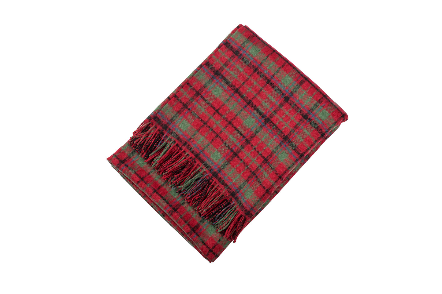 Red Nicolson Muted Tartan Lambswool Blanket