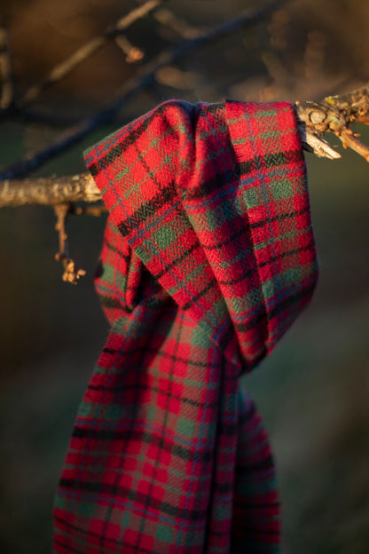 Nicolson Red Muted Tartan Lambswool Scarf