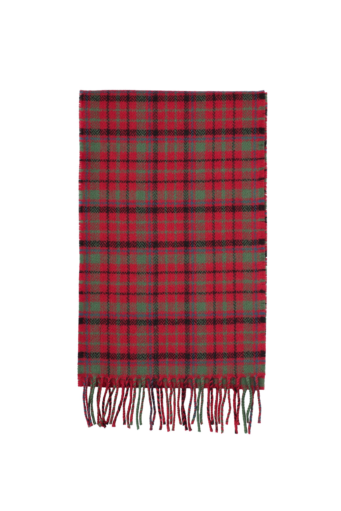 Nicolson Red Muted Tartan Lambswool Scarf