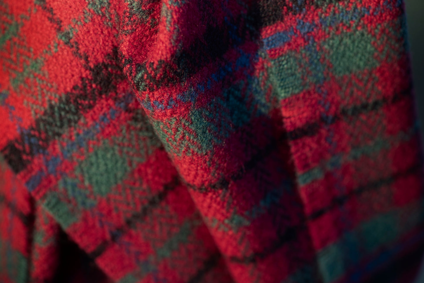 Nicolson Red Muted Tartan Lambswool Scarf