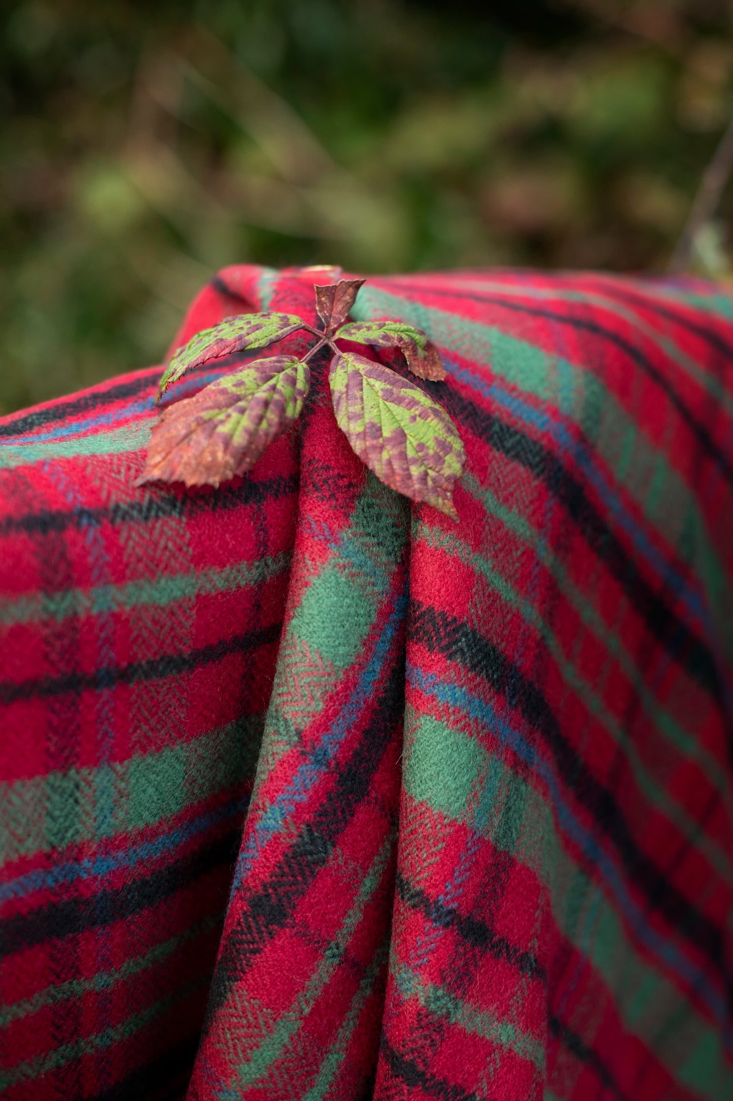 Red Nicolson Muted Tartan Lambswool Blanket