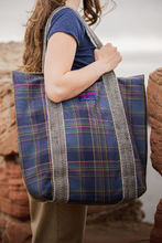 Load image into Gallery viewer, Teasel Oversized Scottish Wool Tote bag with Liberty Print Lining by LoullyMakes
