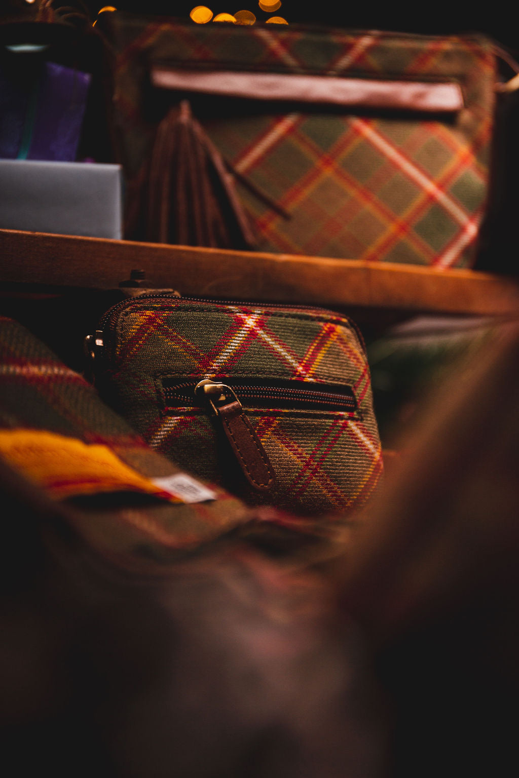 Tartan & Leather Coin Purse