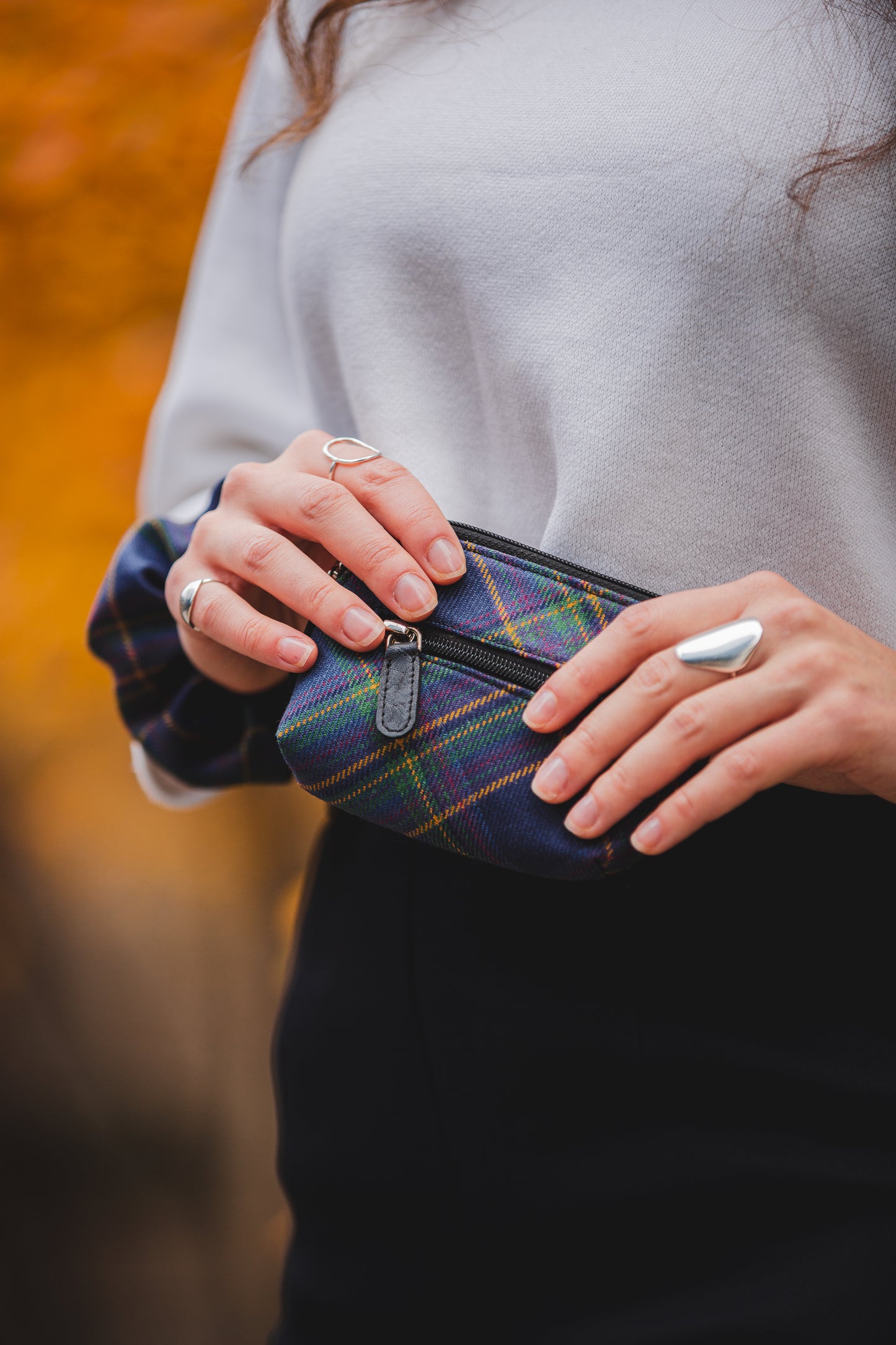 Tartan & Leather Coin Purse