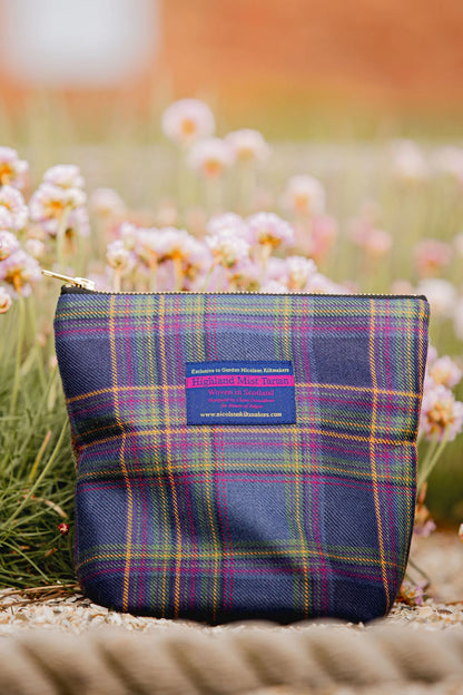 Fern Tartan & Tweed Small Washbag with Liberty Fabrics by LoullyMakes