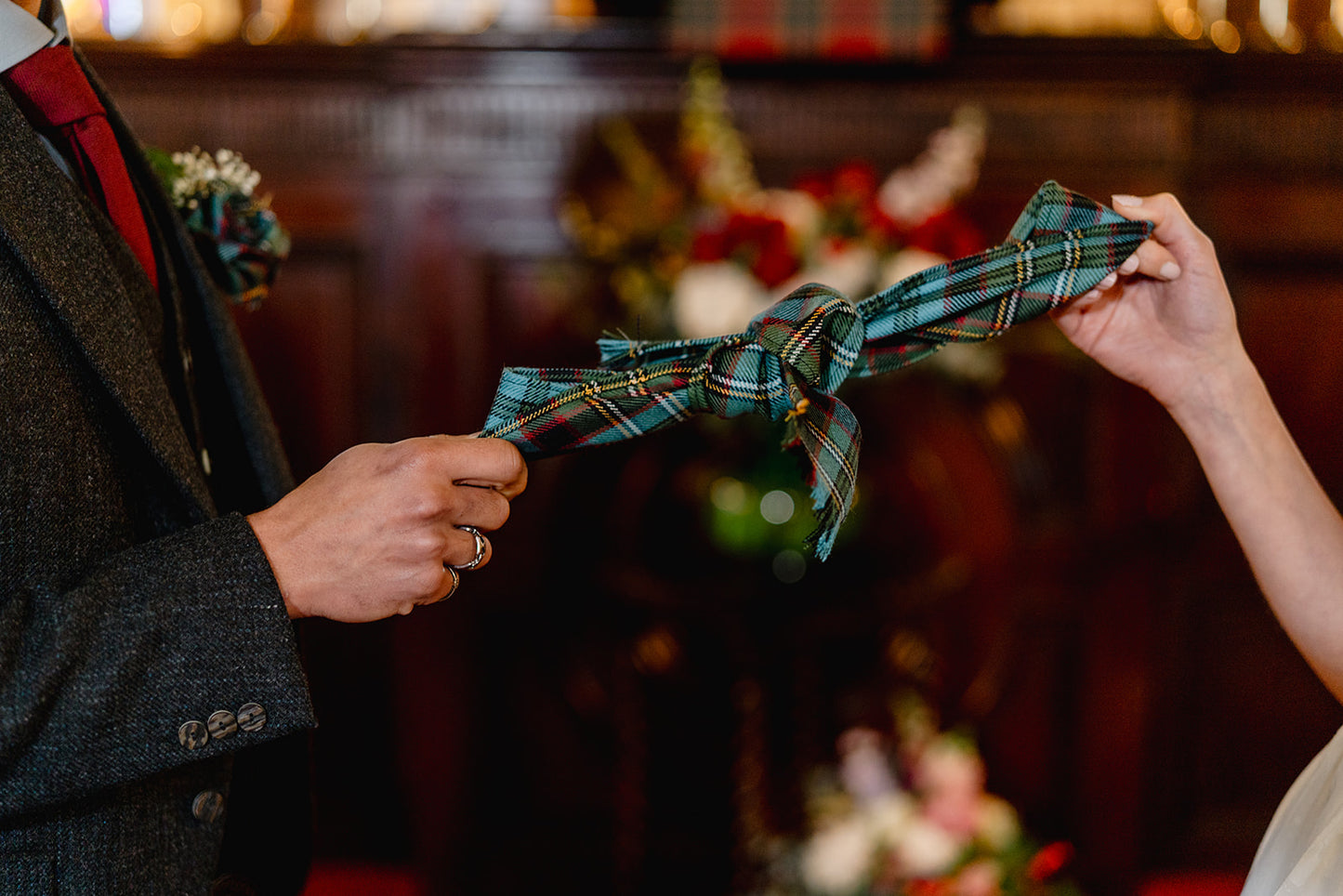 Handmade Tartan Handfasting Ribbon