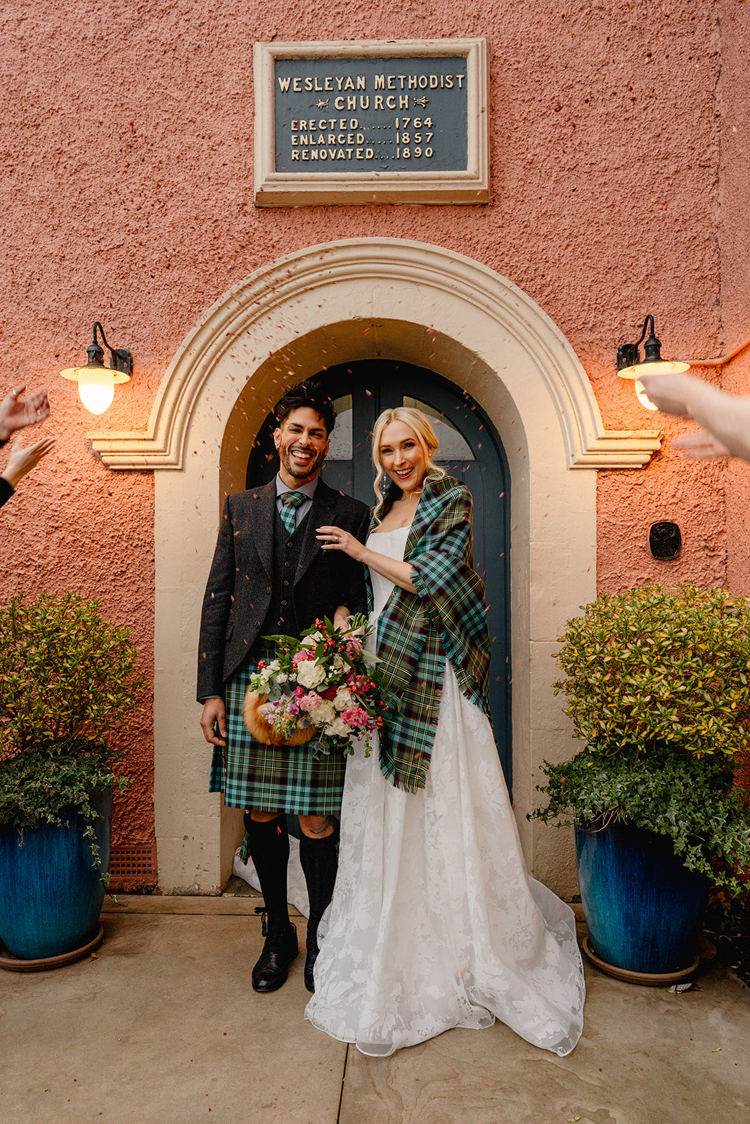 plaid wedding shawl