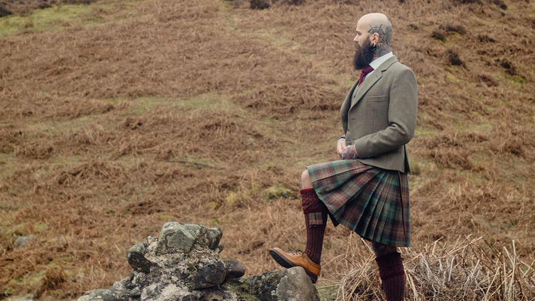 stewart dress modern tartan Stewart Dress Modern Wool-Blend Tartan Rosette