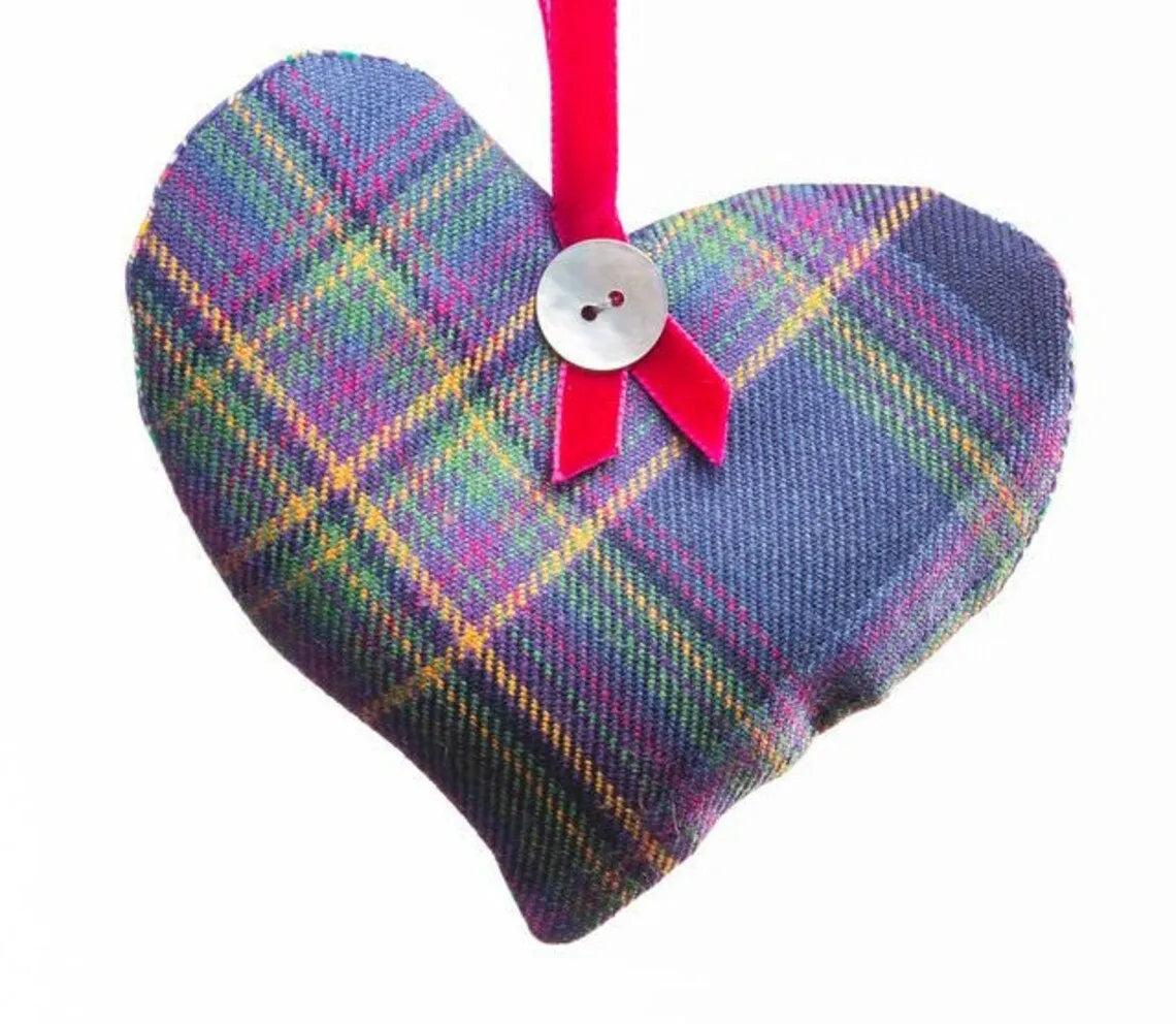 Tartan Scented Herb Hanging Heart Sachet by LoullyMakes