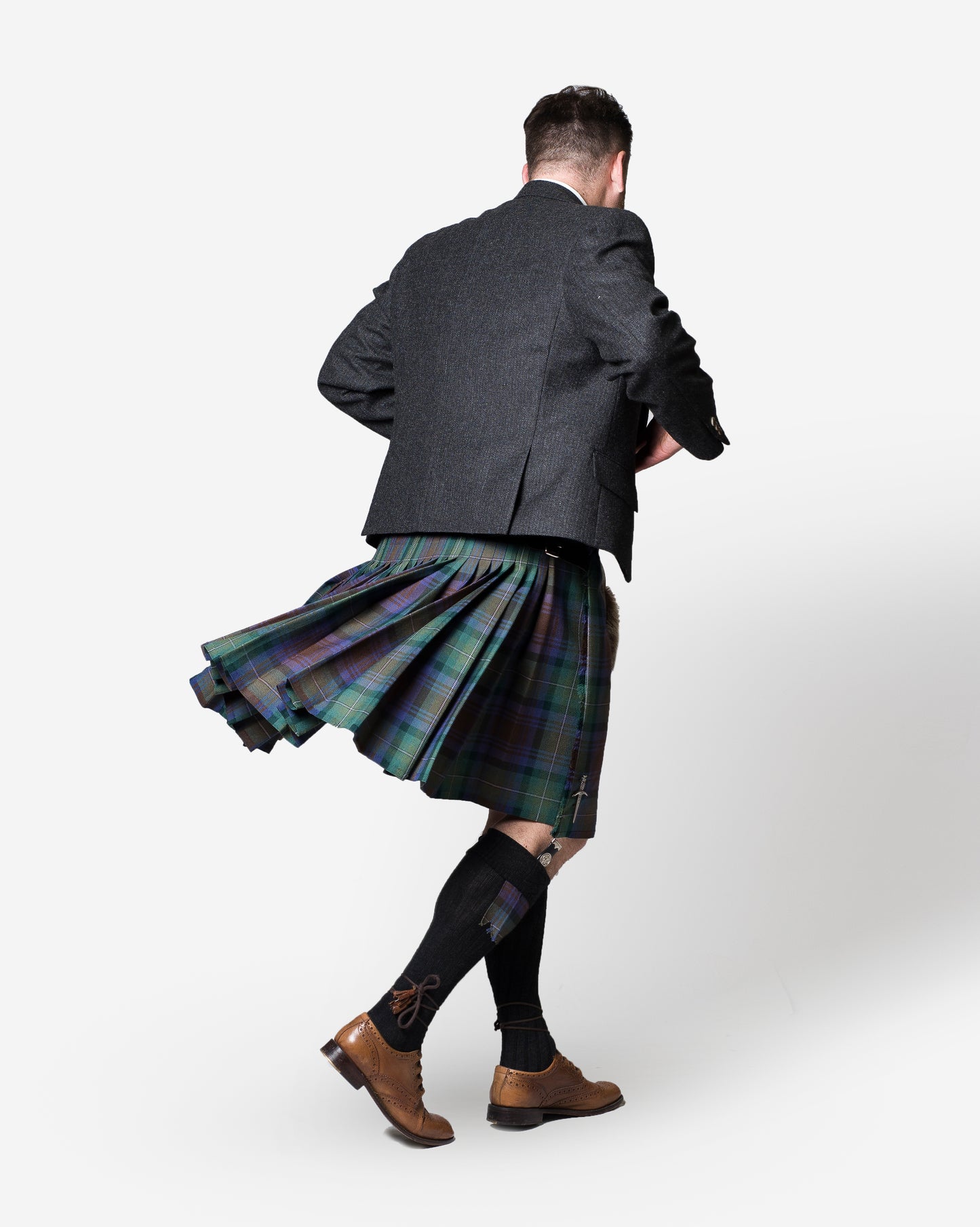 Isle of Skye / Lovat Charcoal Tweed Kilt Hire Outfit