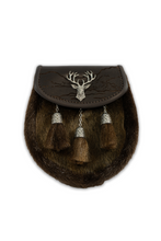 Load image into Gallery viewer, Highland Stag Semi Dress Sporran (Brown)