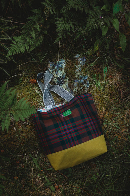 Thistle Scottish Wool Shopper Bag with Liberty Print Lining by LoullyMakes