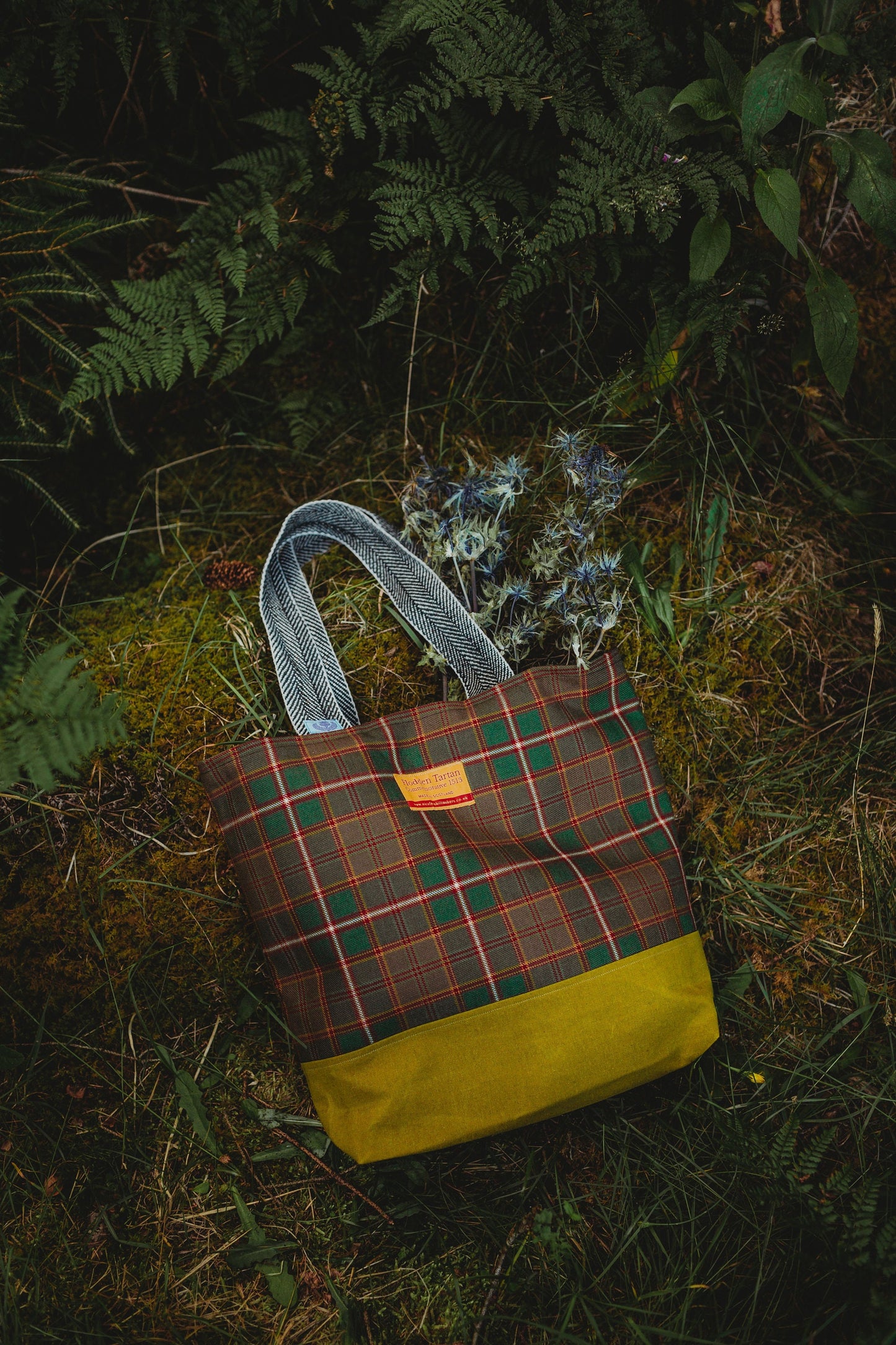 Thistle Scottish Wool Shopper Bag with Liberty Print Lining by LoullyMakes