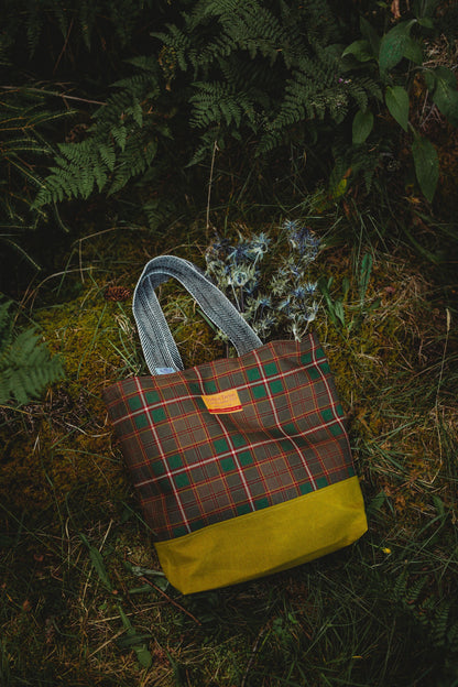 Thistle Scottish Wool Shopper Bag with Liberty Print Lining by LoullyMakes