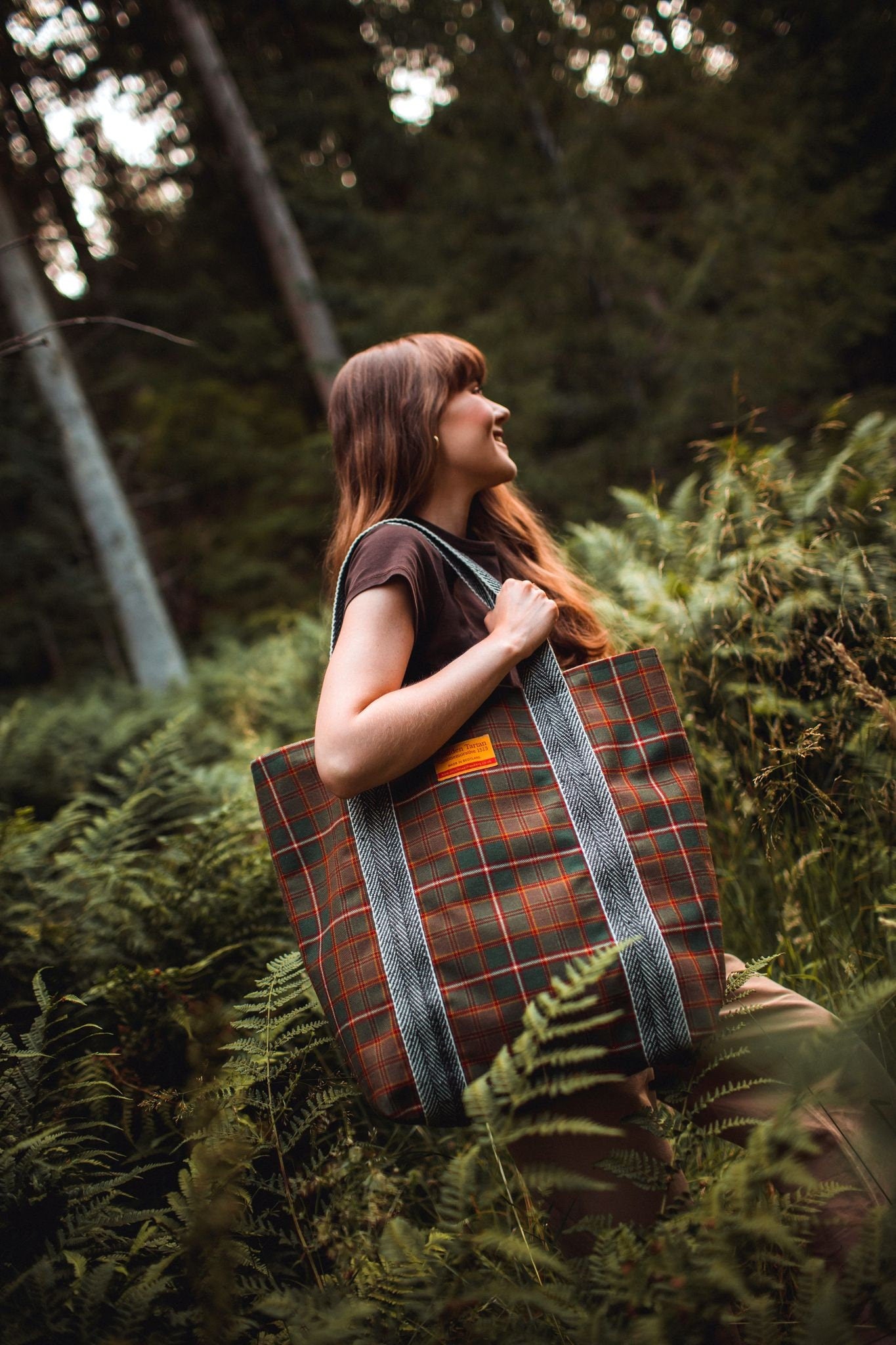 Teasel Oversized Scottish Wool Tote bag with Liberty Print Lining by L Gordon Nicolson Kiltmakers