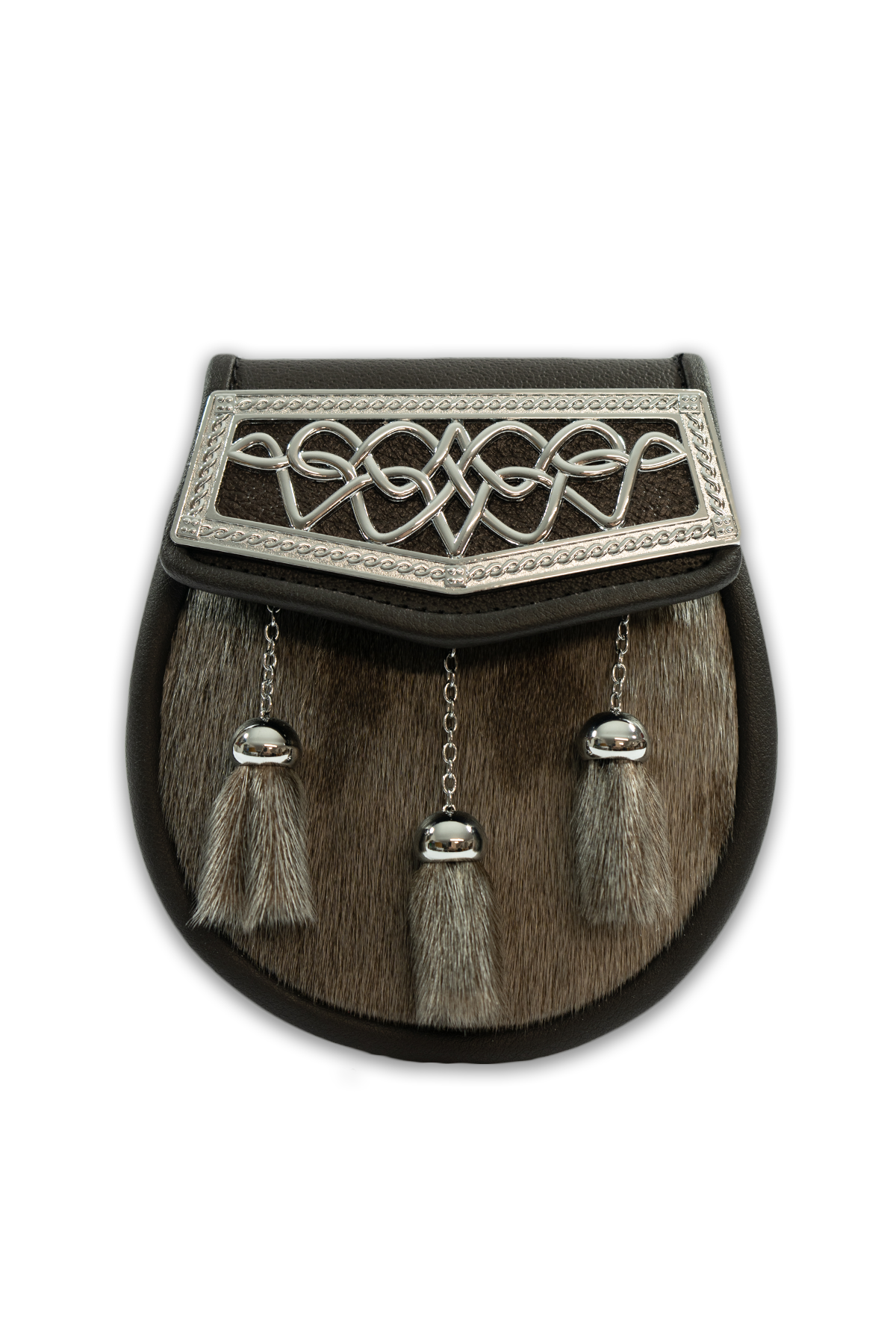 Plated Semi Dress Sporran (Brown)