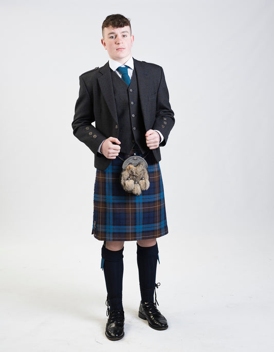 Blue Buchanan / Charcoal Holyrood Kilt Hire Outfit