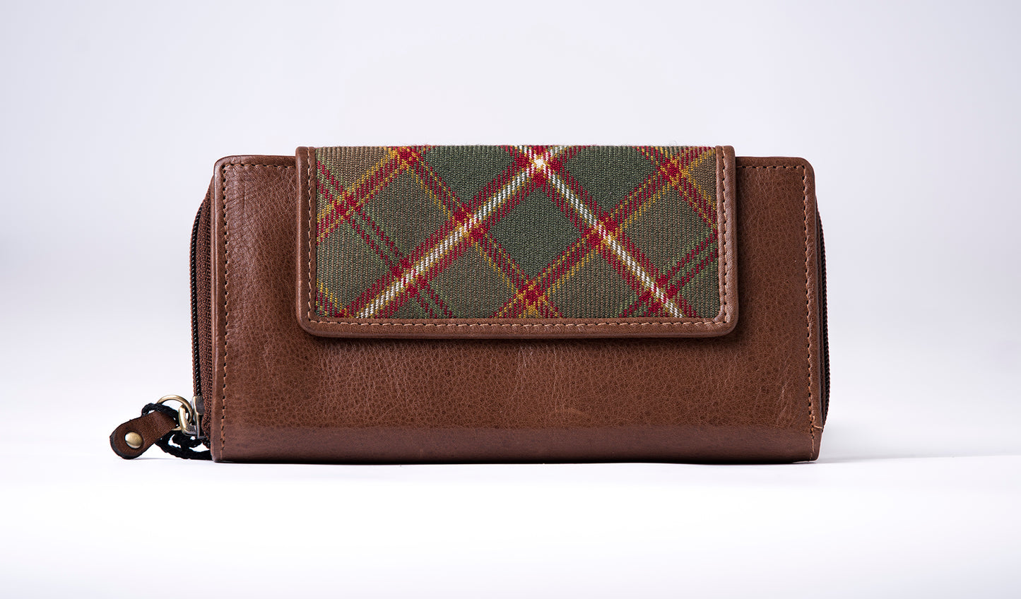 Tartan & Leather Organiser Purse