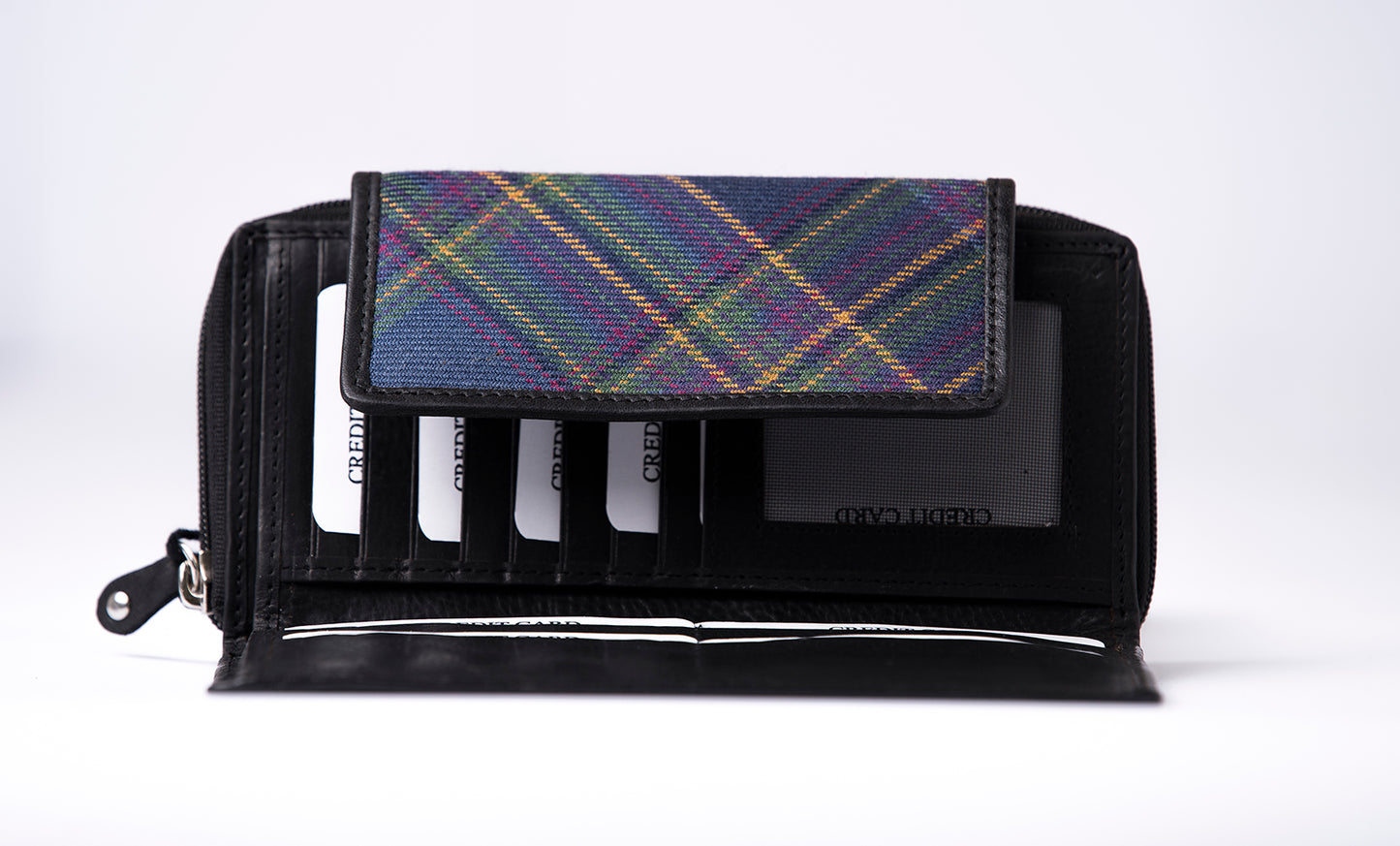 Tartan & Leather Organiser Purse