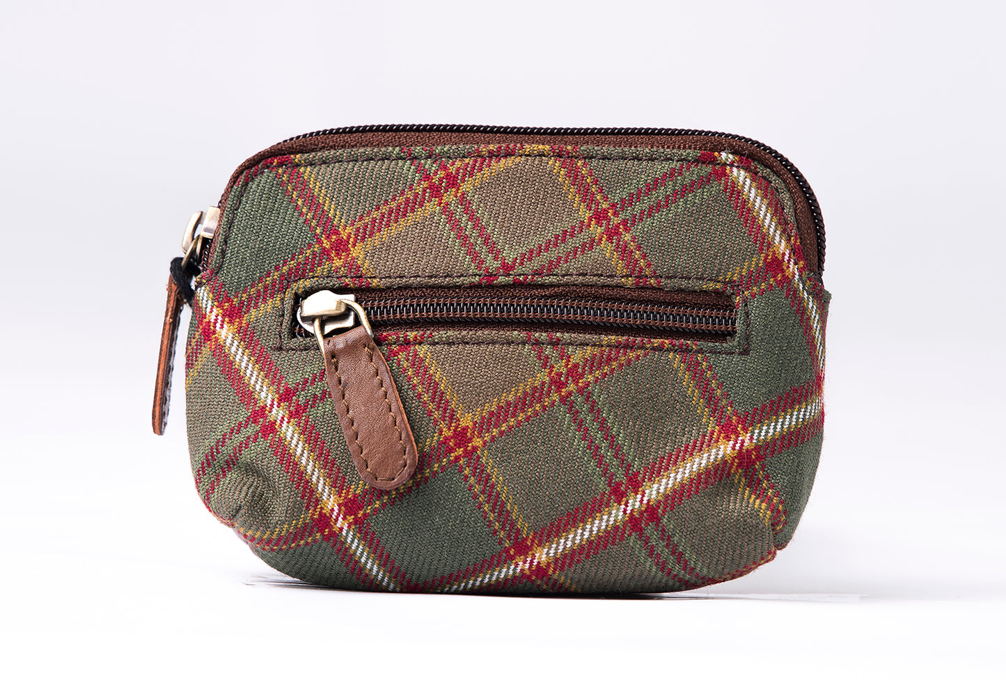 Tartan & Leather Coin Purse