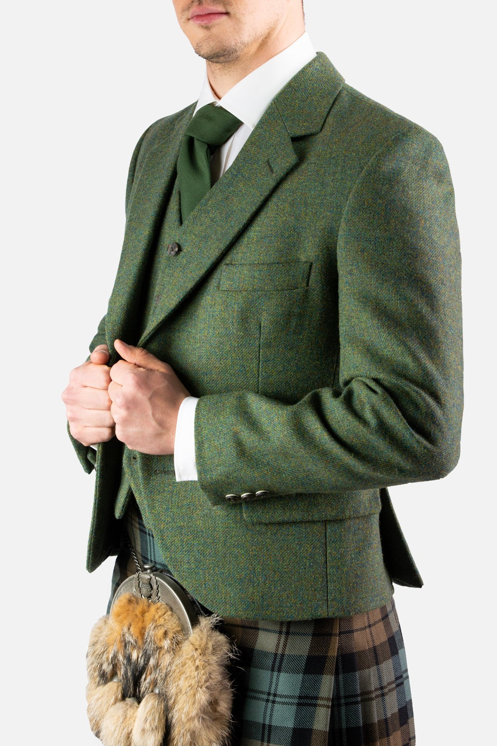 Lovat Green Tweed Jacket & Waistcoat