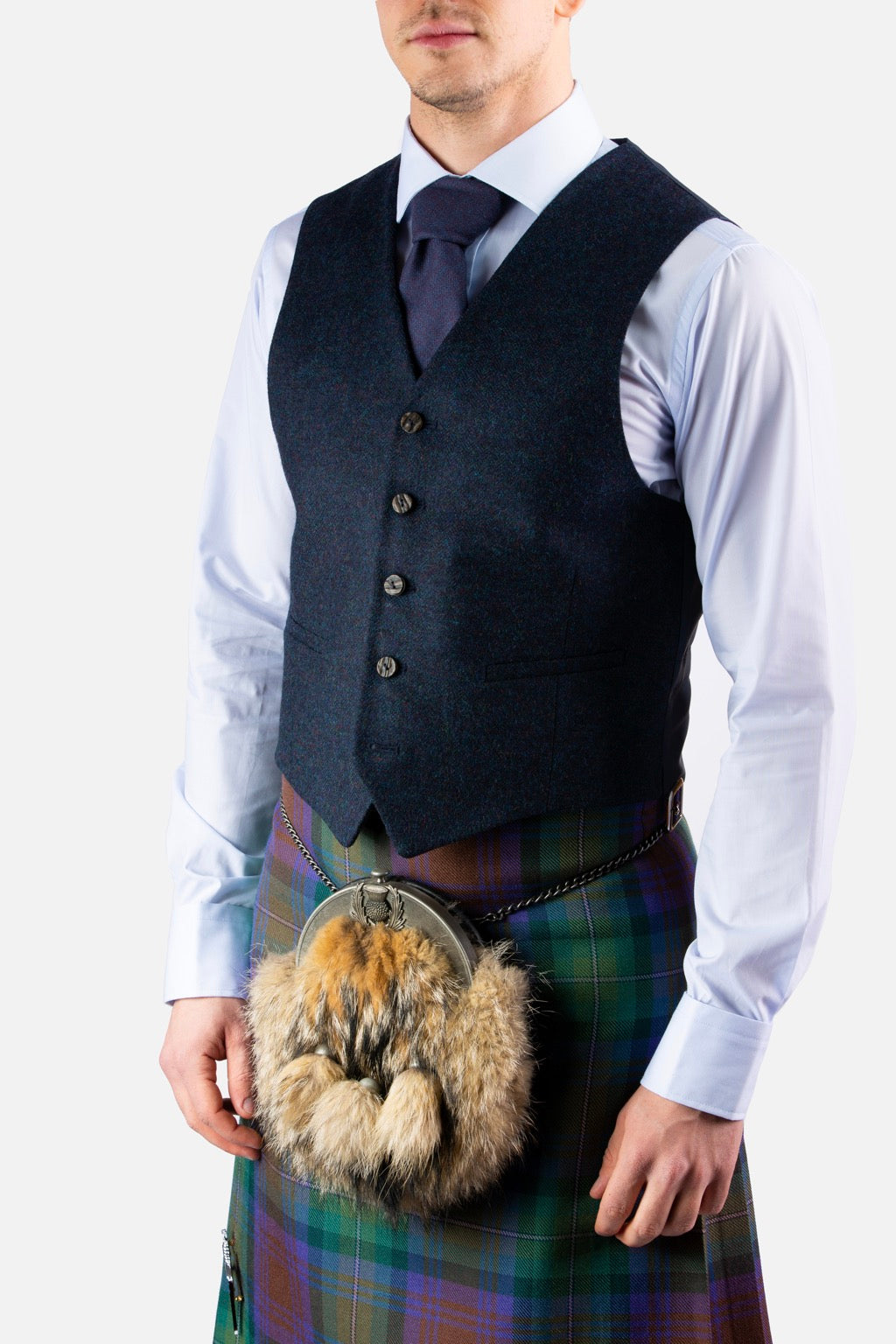 Lovat Navy Tweed Jacket & Waistcoat