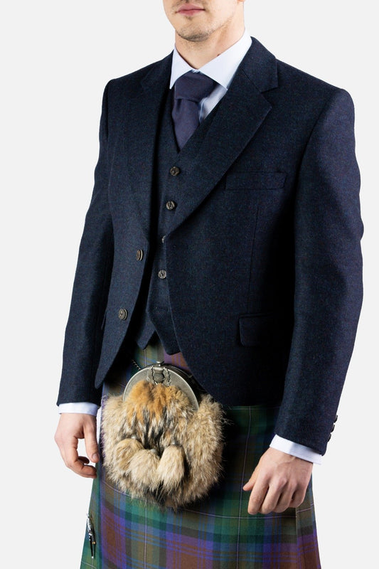 Ex-Hire Navy Tweed Jacket and Waistcoat