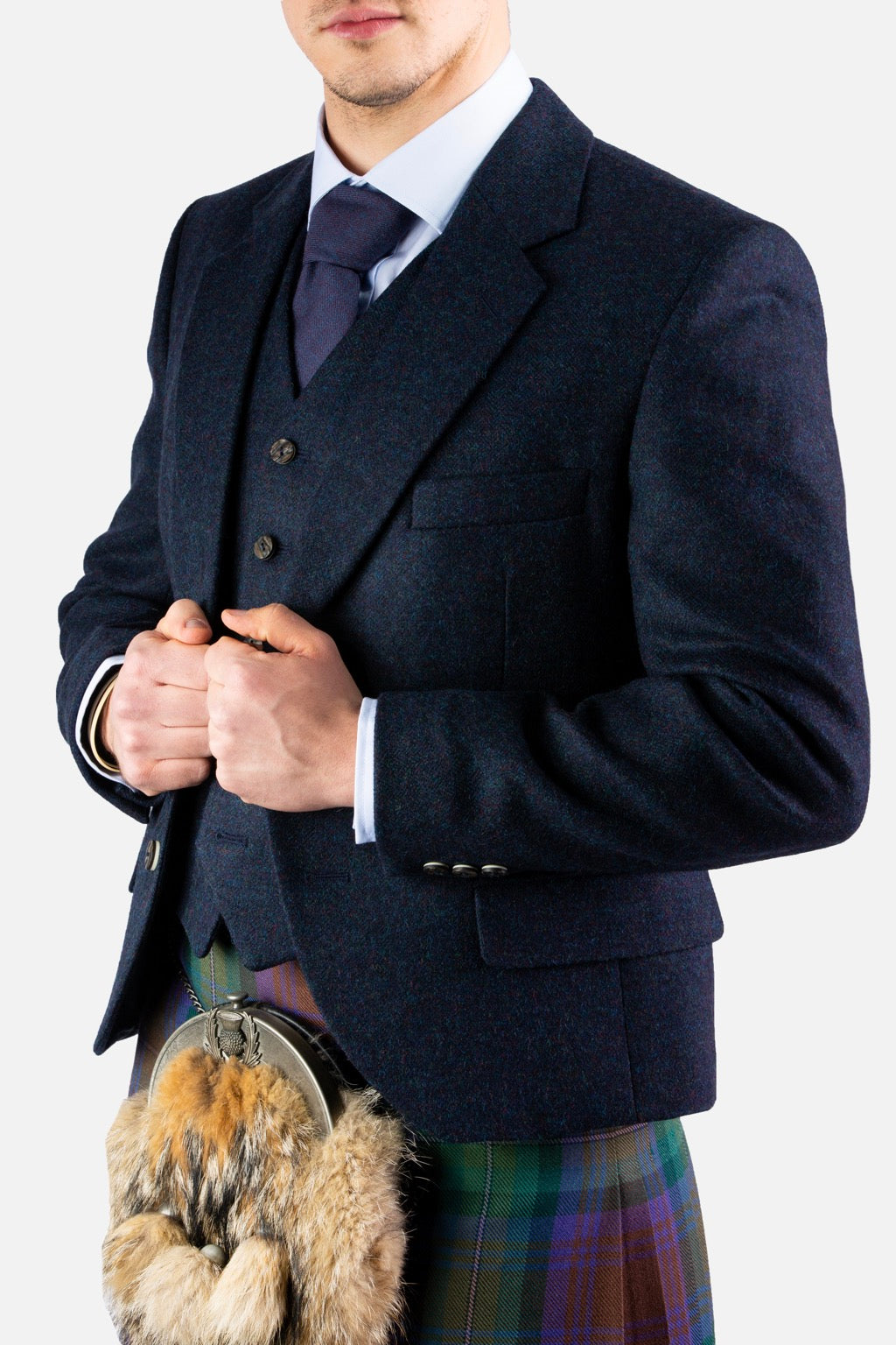 Lovat Navy Tweed Jacket & Waistcoat