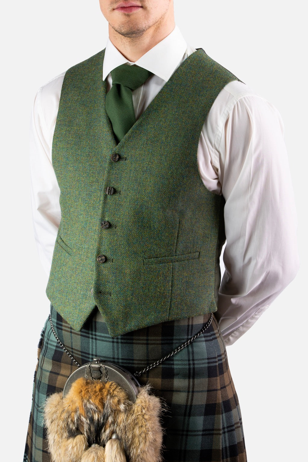 Lovat Green Tweed Jacket & Waistcoat