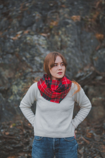 Red Fraser Outlandish Cowl Wrap Scarf by LoullyMakes