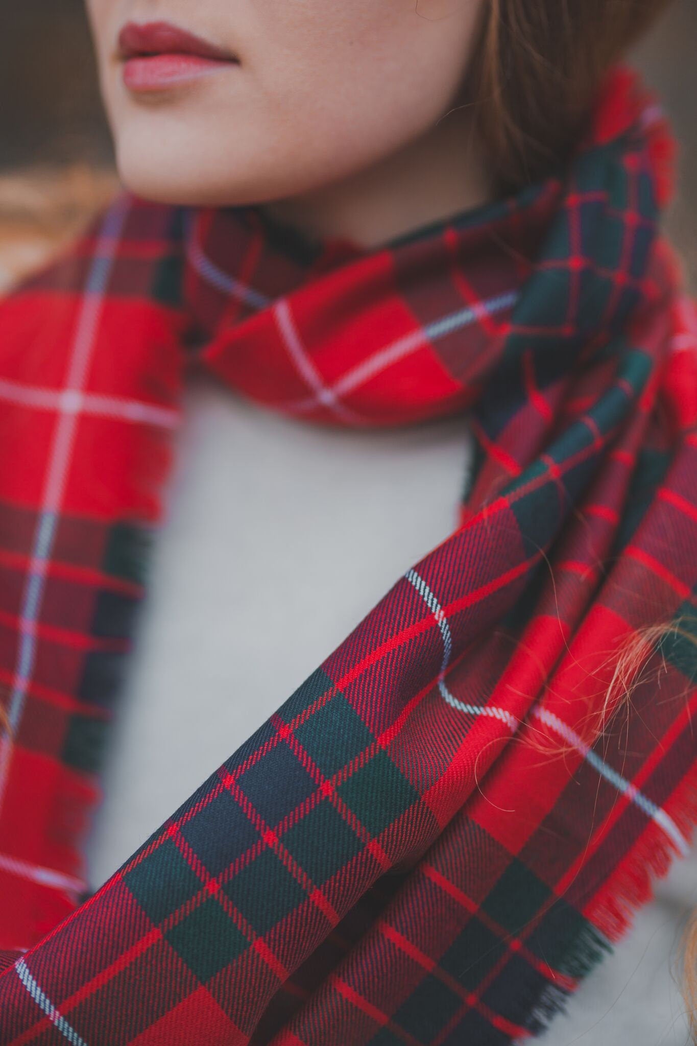 Red Fraser Outlandish Cowl Wrap Scarf by LoullyMakes