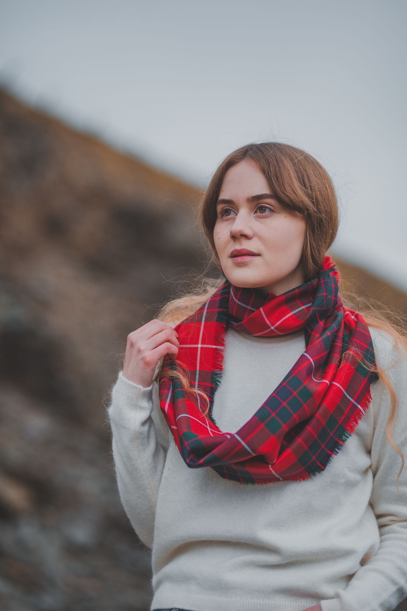 Red Fraser Outlandish Cowl Wrap Scarf by LoullyMakes