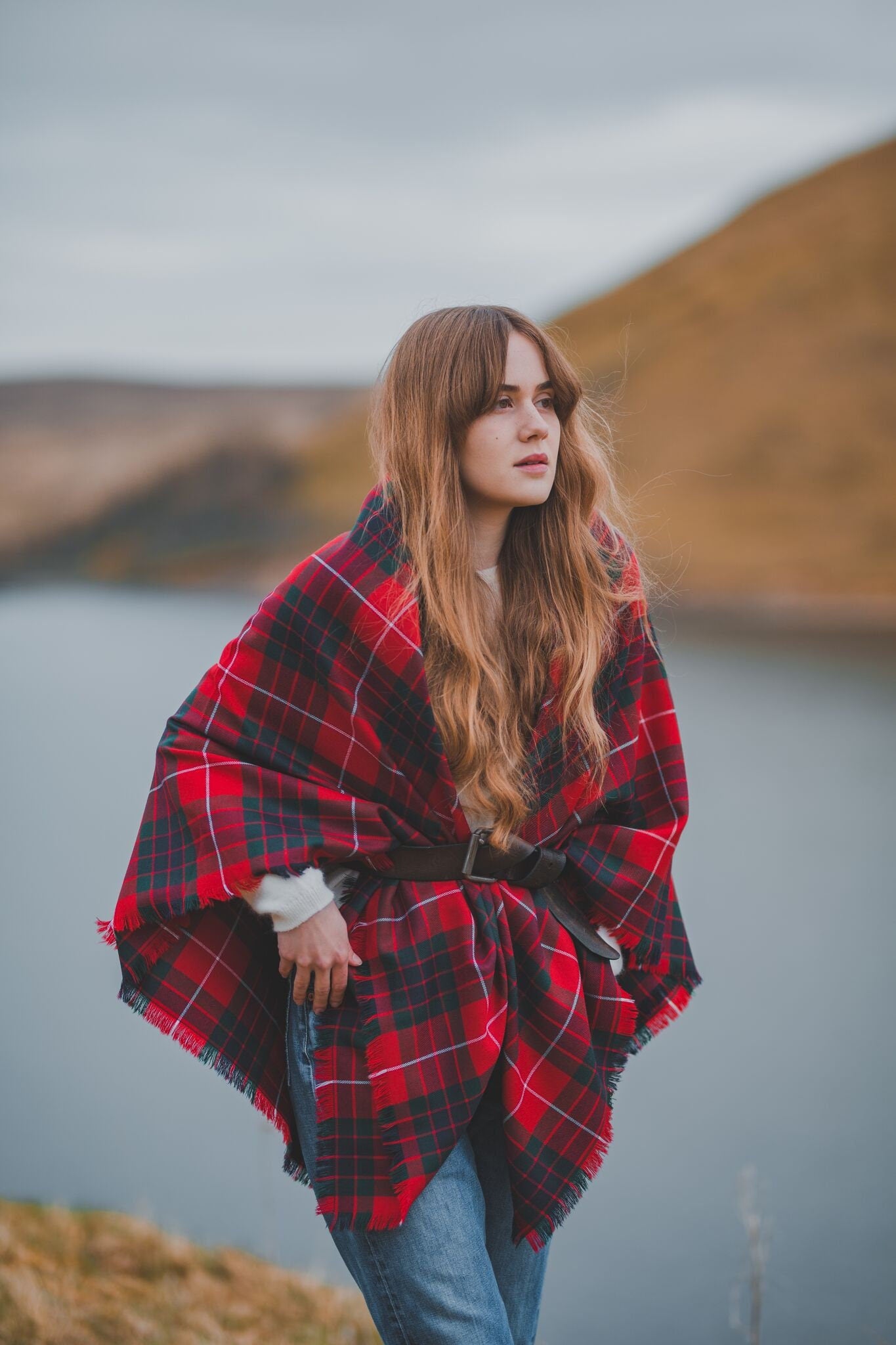 Red Fraser Outlandish Shawl by LoullyMakes