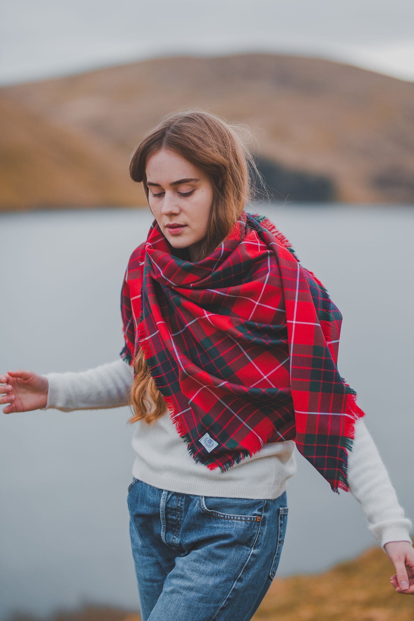 Red Fraser Outlandish Shawl by LoullyMakes