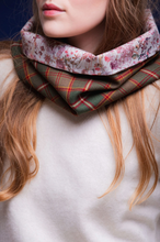 Load image into Gallery viewer, Flodden Commemorative Tartan Cowl lined with Liberty Fabrics by LoullyMakes