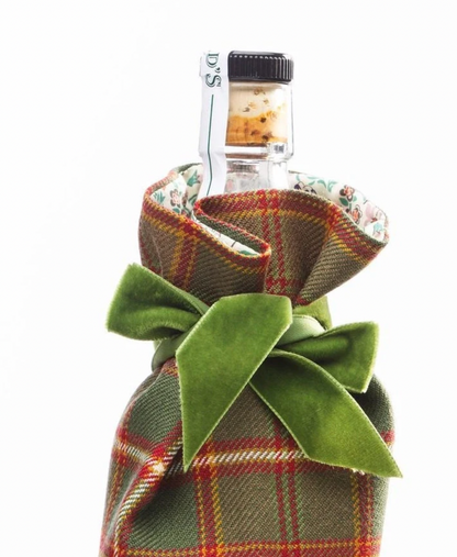 Flodden Tartan Luxury Scottish Bottle Bag made with Liberty Fabric Lining by LoullyMakes