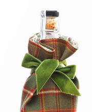 Load image into Gallery viewer, Flodden Tartan Luxury Scottish Bottle Bag made with Liberty Fabric Lining by LoullyMakes