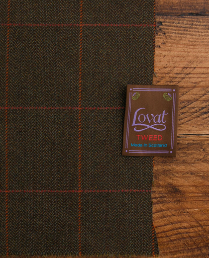 Rich Brown Lovat Tweed Tie Neck Cape lined with Liberty Fabrics by LoullyMakes