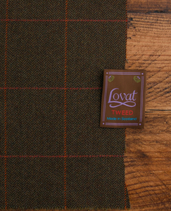 Rich Brown Lovat Tweed Tie Neck Cape lined with Liberty Fabrics by LoullyMakes