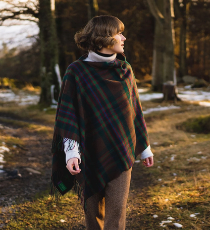 John Muir Way Tartan Lambswool Poncho