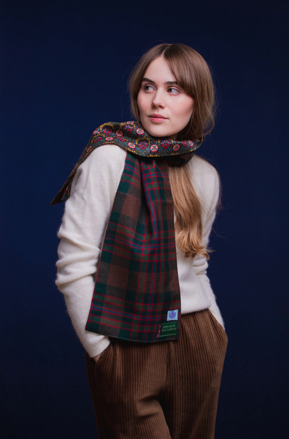 John Muir Way Tartan Long Scarf Lined With Liberty Fabrics by LoullyMakes