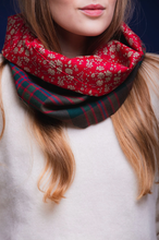 Load image into Gallery viewer, John Muir Way Tartan Cowl Lined With Liberty Fabrics by LoullyMakes