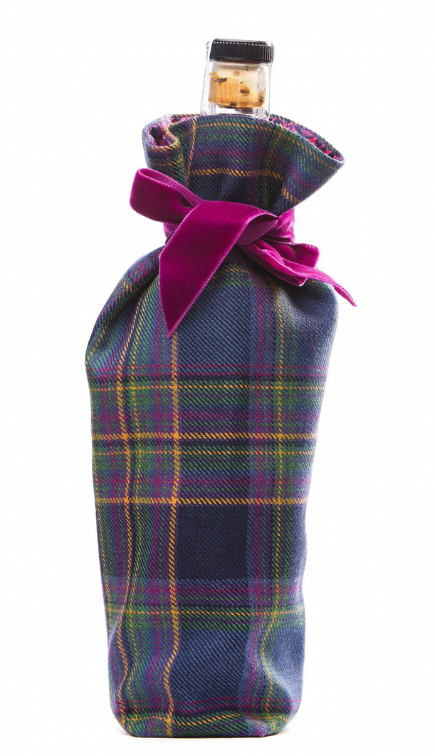 Highland Mist Luxury Scottish Bottle Bag Made With Liberty Fabric Lining by LoullyMakes