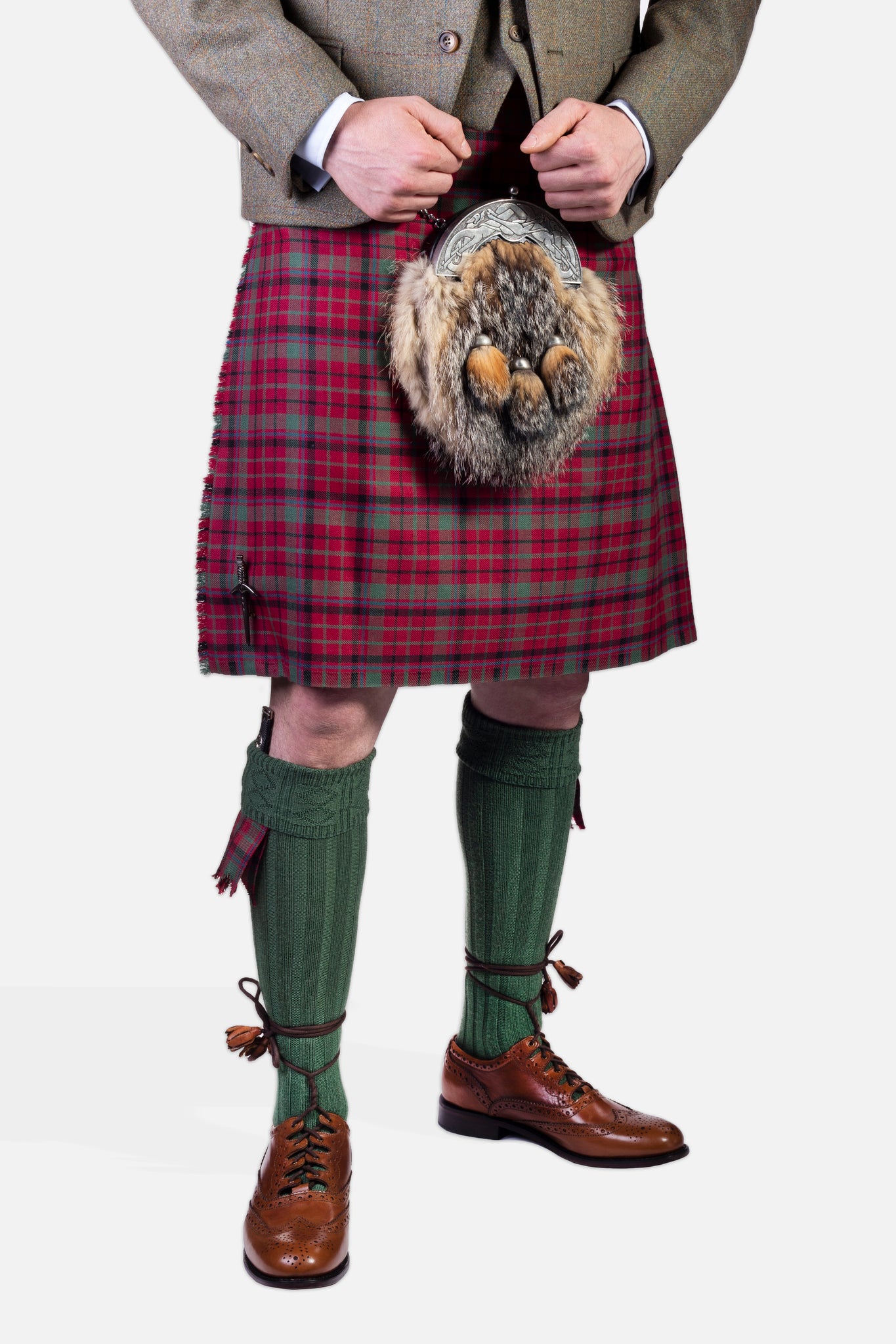 Red Nicolson Muted / Lovat Nicolson Tweed Kilt Hire Outfit