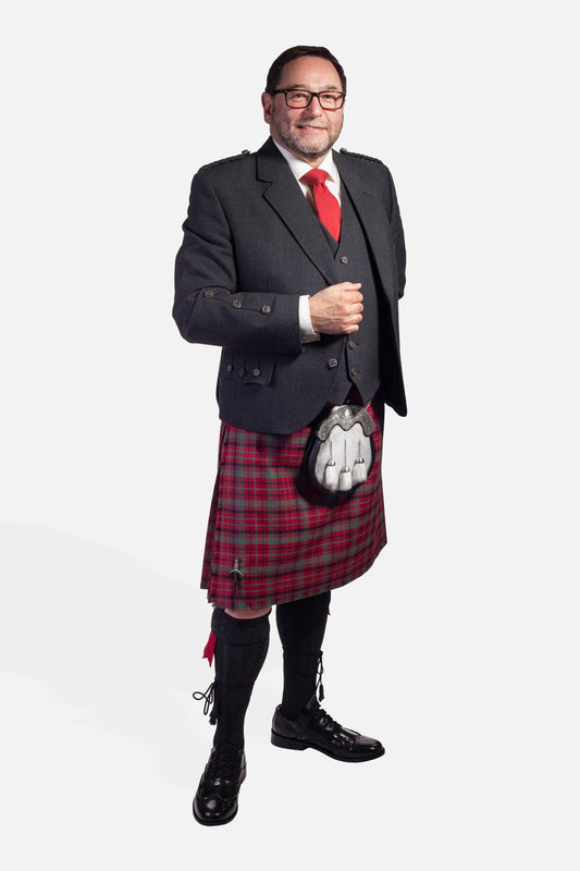 Red Nicolson Muted / Charcoal Holyrood Kilt Hire Outfit