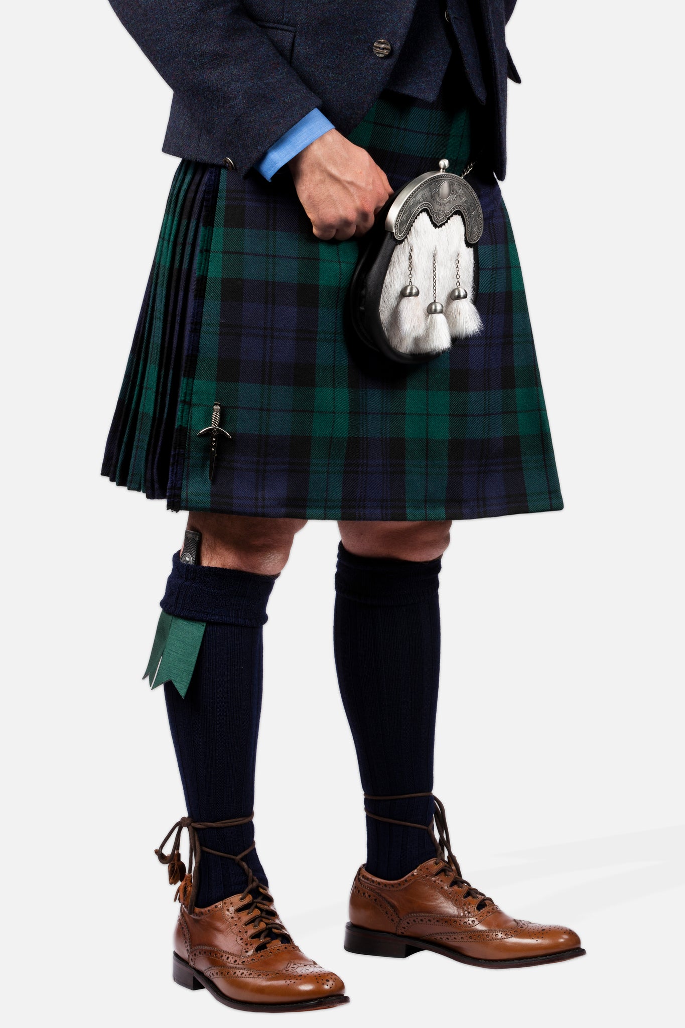 Black Watch / Lovat Navy Tweed Kilt Hire Outfit