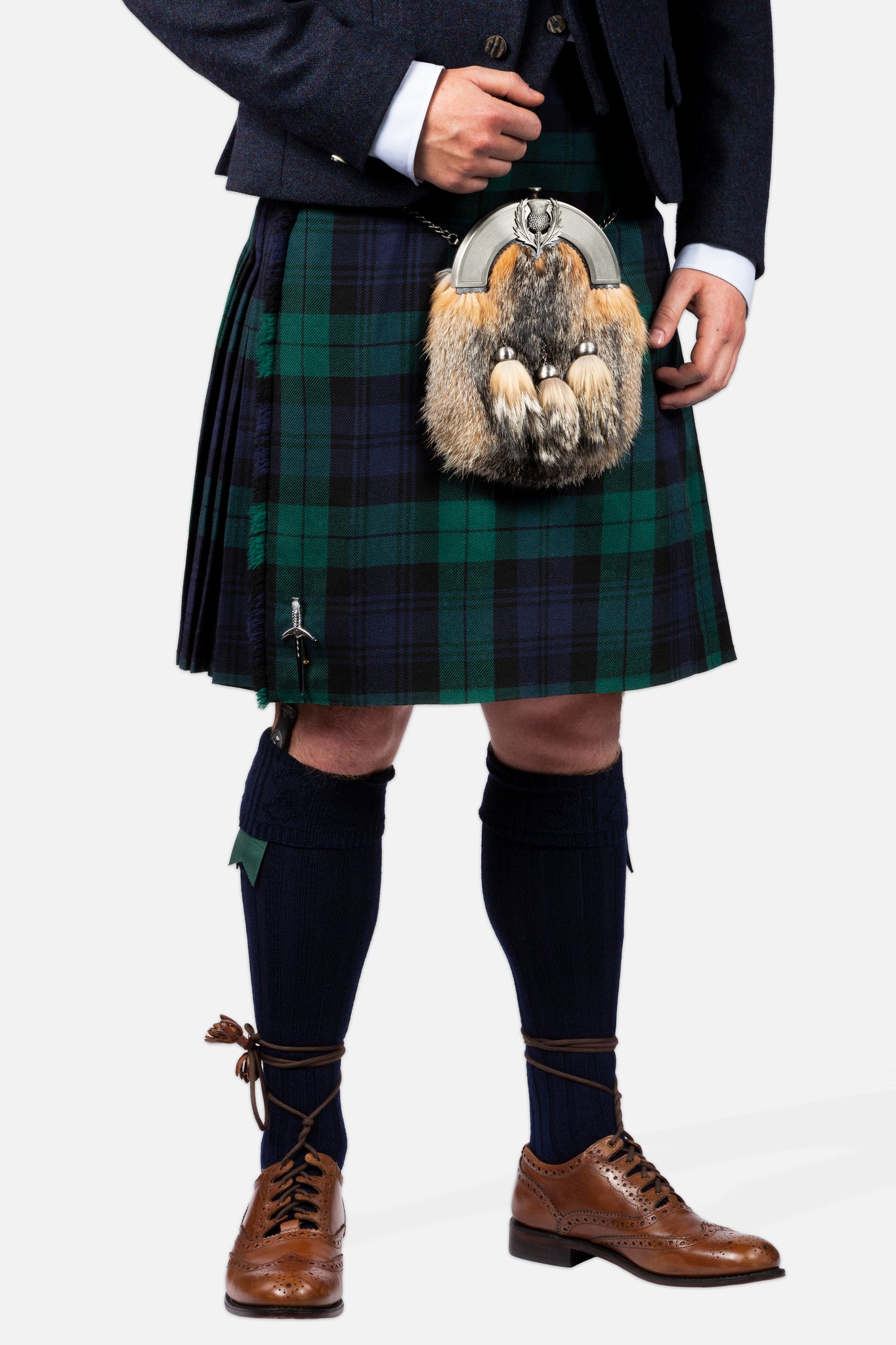 Black Watch / Lovat Navy Tweed Kilt Hire Outfit