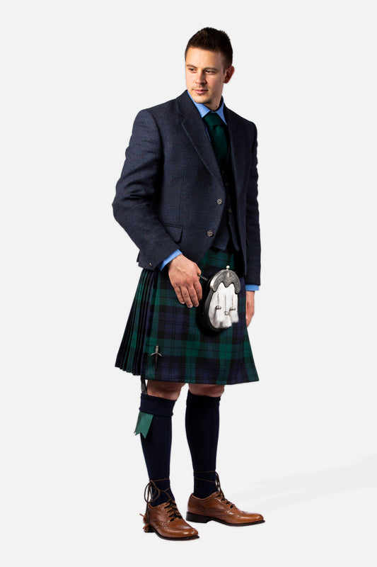 Black Watch / Lovat Navy Tweed Kilt Hire Outfit