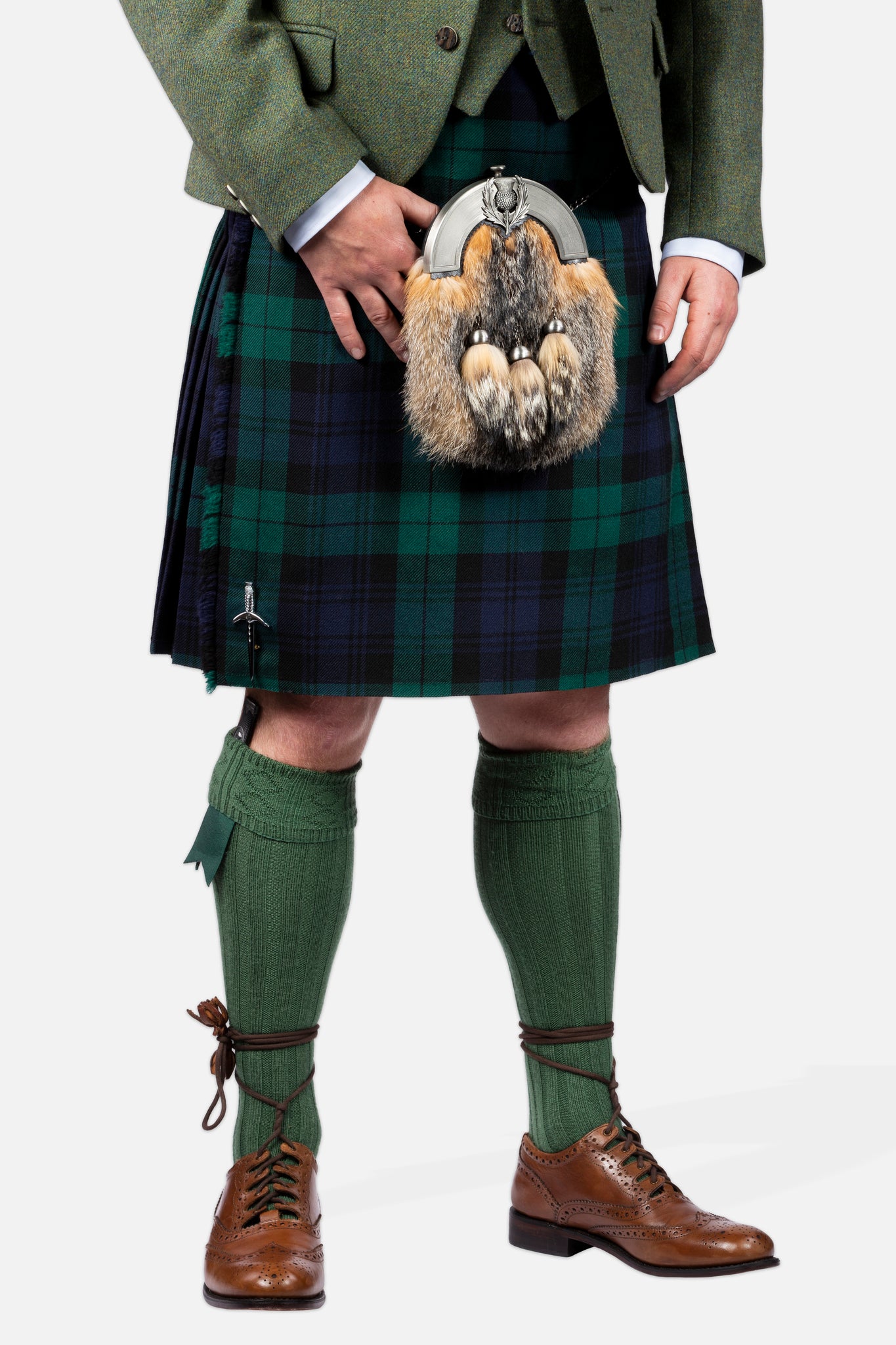 Black Watch / Lovat Green Tweed Kilt Hire Outfit